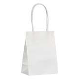 Sacosa Cadou Kraft Alba 10.8x14.6x6.4 cm, Manere Scurte, Punga Cadou Eco, Design Simplu, Universal, Pentru Cadouri Mici si Medii