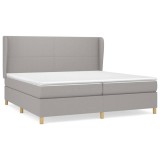Cumpara ieftin Pat box spring cu saltea, gri deschis, 200x200 cm, textil
