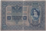 AUSTRIA UNGARIA 1000 COROANE KRONEN 1902 Uzata FARA SUPRATIPAR