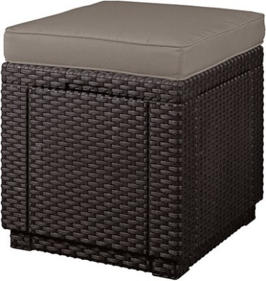 Taburet rattan Cube maro-taupe cald CURVER foto