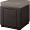Taburet rattan Cube maro-taupe cald CURVER