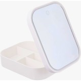 Portfard, Cyrax, Geanta Cosmetice, cu Oglinda LED, 3 Moduri de Lumina, Incarcare USB, Baterie 1200 mAh, pentru Organizarea Cosmeticelor, 4 Compartimen