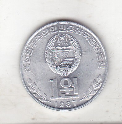 bnk mnd Coreea de Nord 1 won 1987 , necirculata foto