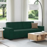 vidaXL Canapea cu 3 locuri, verde &icirc;nchis, 220x78x84 cm, catifea 4105032