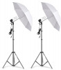 Kit lumini studio foto,2 umbrele studio foto-video + accesorii Andoer 2 x bec 135W