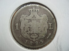 ROMANIA - 1 LEU 1885 , AG835 , CAROL I , L7.22 foto