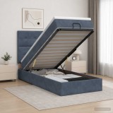 Cumpara ieftin Pat ottoman cu saltea Gri inchis 80 x 200 cm Catifea