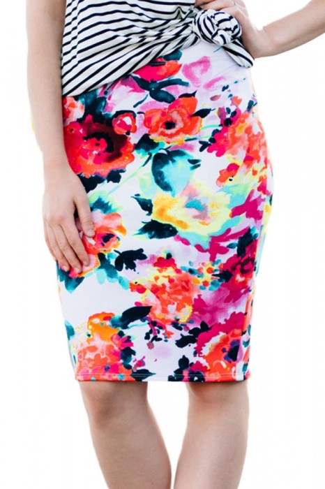 B595-232 Fusta scurta cu imprimeu floral