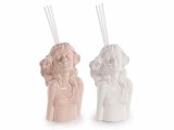 Cumpara ieftin Set 2 difuzoare parfum cu betisoare portelan alb maro cm 7x5,5x19 H