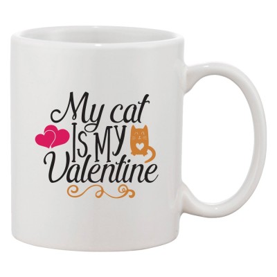 Cana alba personalizata &amp;#039;My cat is my Valentine&amp;#039;, INOVATIX&amp;reg;. 330ml foto