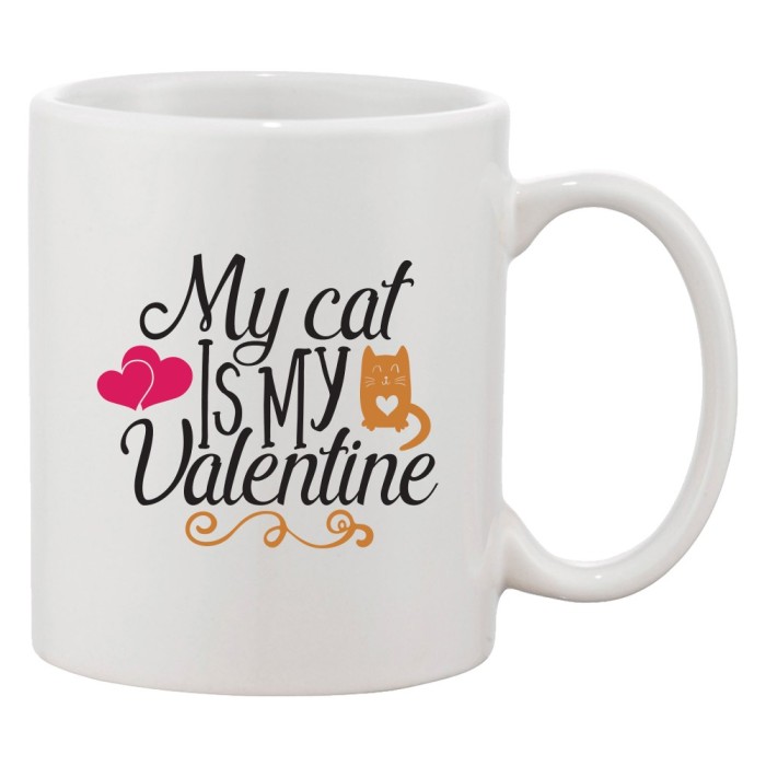 Cana alba personalizata &#039;My cat is my Valentine&#039;, INOVATIX&reg;. 330ml