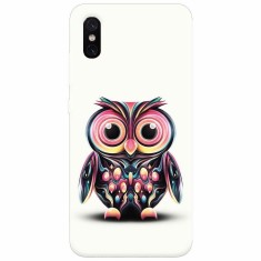 Husa silicon pentru Xiaomi Mi 8 Pro, Colorful Owl Illustration