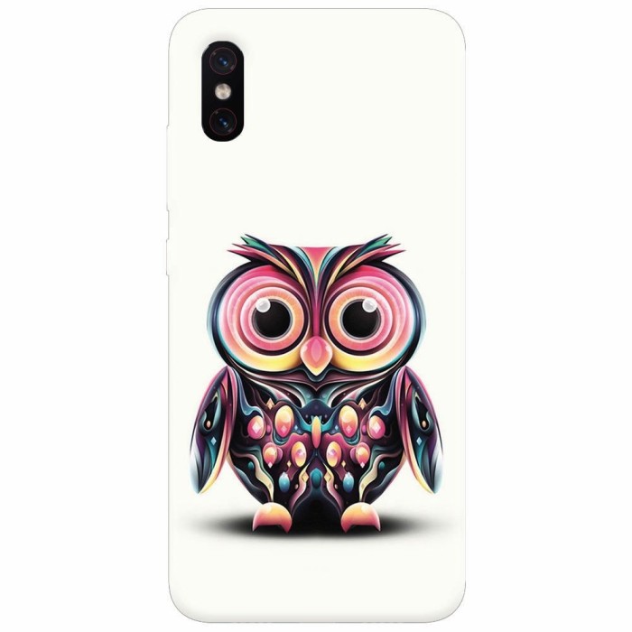 Husa silicon pentru Xiaomi Mi 8 Pro, Colorful Owl Illustration