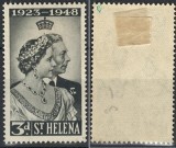 Sf&acirc;nta Elena (Colonie Britanică) 1948 - Timbru Comemorativ &bdquo;Nunta de Argint Regală / 3d&rdquo; -KV1