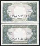 q778 PERECHE CONSECUIVA DE 1000 LEI 23 MARTIE 1943 NECIRCULATA UNC