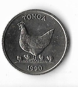 Moneda 5 seniti 1990 - Tonga foto
