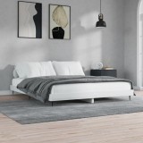 VidaXL Cadru de pat, alb extralucios, 160x200 cm, lemn prelucrat
