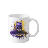 Cana din ceramica haioasa, 330 ml, alba, pentru pasionatii de desene animate, Eroi Marvel, Batman