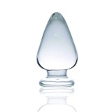 Dop Anal Glass Plug No. 4, Sticla Premium, Transparent, 10.5 cm, Guilty Toys, Sexxify