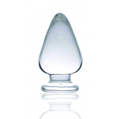 Dop Anal Glass Plug No. 4, Sticla Premium, Transparent, 10.5 cm, Guilty Toys, Sexxify