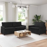 vidaXL Set de canapea 2 pcs Negru Catifea 3417132