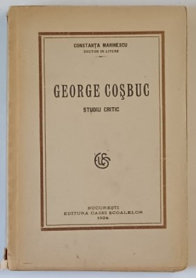 GEORGE COSBUC , STUDIU CRITIC , 1924 foto