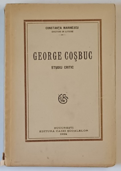 GEORGE COSBUC , STUDIU CRITIC , 1924