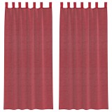 Cumpara ieftin Perdele Voile cu buzunare pentru bare 2 buc Rosu Vin