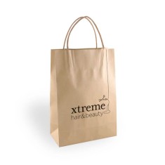 Sacose din Hartie Natur Personalizate, 16x9x21 cm, 1 Culoare Fata, 90 g/m?, Maner Sfoara, Sacose din Hartie Personalizate, Pungi Hartie Personalizate, foto