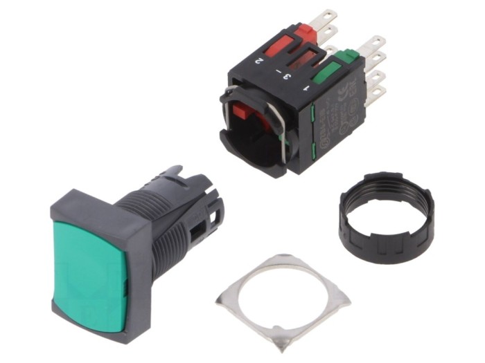 Comutator apăsare 16mm NC + NO
