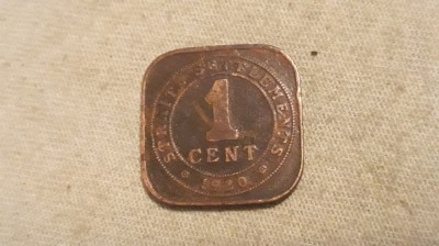 Staits Settlemens - 1 cent 1920. foto