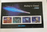 PC343 - Sri Lanka 1986 Cometa Halley, Bloc MNH 4v, Nestampilat
