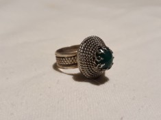 INEL argint TRIBAL cu peridot VECHI rar MASIV de efect OPULENT tronconic SUPERB