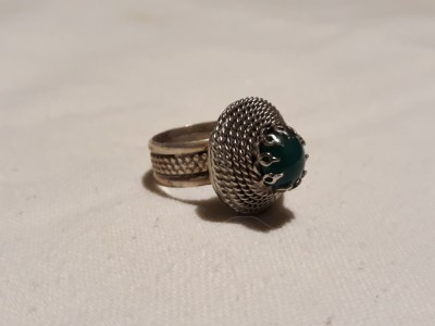 INEL argint TRIBAL cu peridot VECHI rar MASIV de efect OPULENT tronconic SUPERB foto