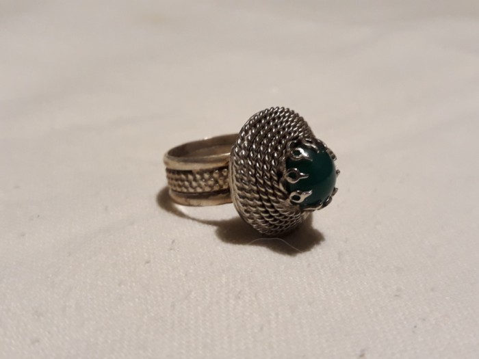 INEL argint TRIBAL cu peridot VECHI rar MASIV de efect OPULENT tronconic SUPERB