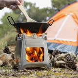 Aragaz pentru camping Flamet, InnovaGoods, pliabil, &Oslash;15.5 x 18 cm, otel inoxidabil, argintiu