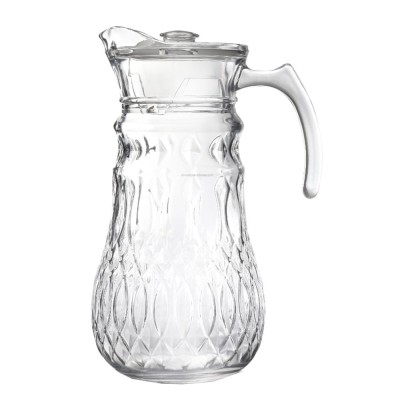 Carafa Pufo Ellegant din sticla pentru apa, limonada sau suc, 1.8 L, transparent foto