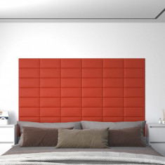 vidaXL Panouri de perete 12 buc. roșu 30x15 cm piele ecologică 0,54 m&amp;sup2; foto