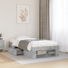 Cadru Pat 100x200 cm Gri Beton Lemn vidaXL Cu Depozitare si Somiera