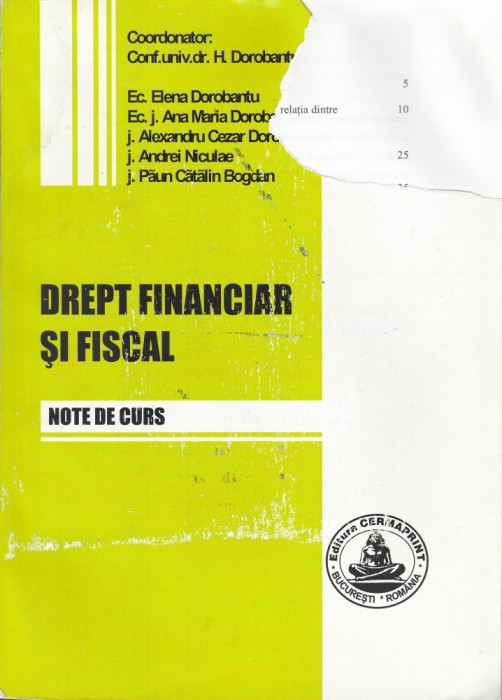 H. Dorobantu sa - Drept financiar si fiscal