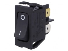 Rocker Switch ON-OFF 16A 250V Black IP40