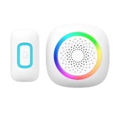 Sonerie wireless, raza de acoperire pana la 300 de metri, cu baterii, cu 60 de melodii, 5 niveluri de volum reglabil, alb