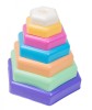 Jucarie Piramida Elfiki Eco Bio Plastic, Joc Educativ Forme si Culori, Motricitate, +12 luni, Multicolor