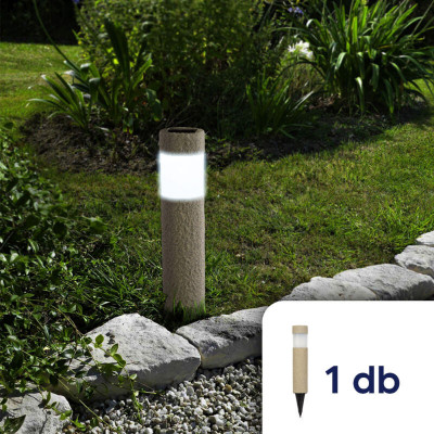 Lampă solară cu LED - model piatră - plastic - 1 bucată foto