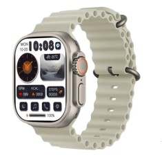 Ceas smartwatch sport, rezistent la apa, pasi, notificari, ecran 2.1 , apelare Bluetooth, monitorizare somn, argintiu JS8 PRO MAX