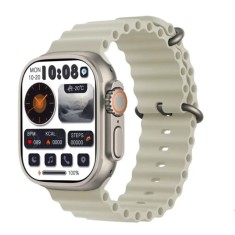 Ceas smartwatch sport, rezistent la apa, pasi, notificari, ecran 2.1 , apelare Bluetooth, monitorizare somn, argintiu JS8 PRO MAX
