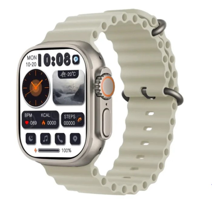 Ceas smartwatch sport, rezistent la apa, pasi, notificari, ecran 2.1 , apelare Bluetooth, monitorizare somn, argintiu JS8 PRO MAX