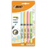 Set 4 markere evidentiatoare, Bic, culori pastel