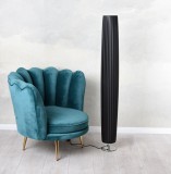 Lampa neagra de podea din metal cu abajur negru XCL204