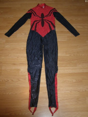 costum carnaval serbare spiderman spidergirl pentru copii de 12-13 ani foto